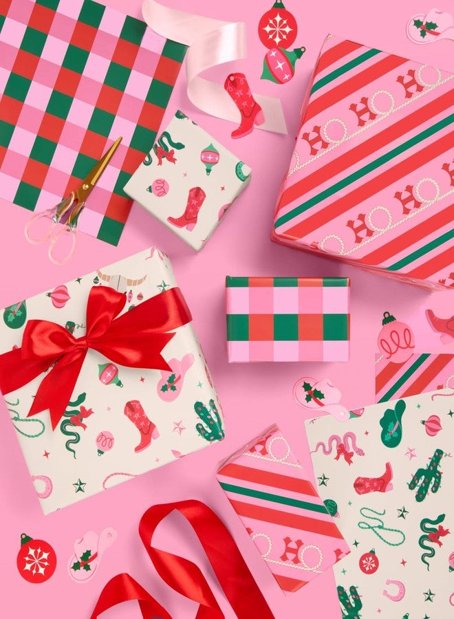 xo, Fetti Western Wrapping Paper + Tag Set - 12 Sheets | Cowboy Birthday Gift Wrap, Decorative Christmas Bag, Bachelorette Party Favor - Image 4